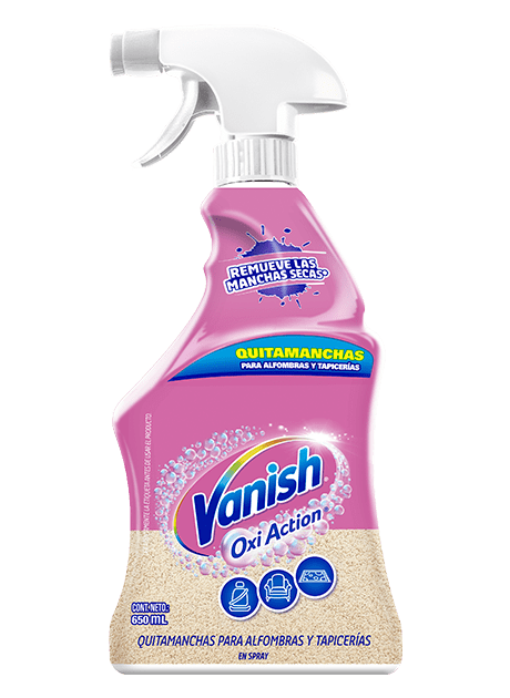 Envase con trigger color rosa Vanish Quitamanchas en presentación de 650 ml