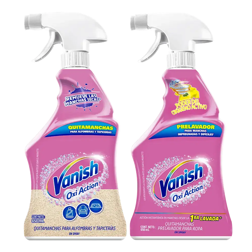 Vanish® Prelavador para ropa en spray Vanish® Quitamanchas para alfombras y tapicerías en spray 