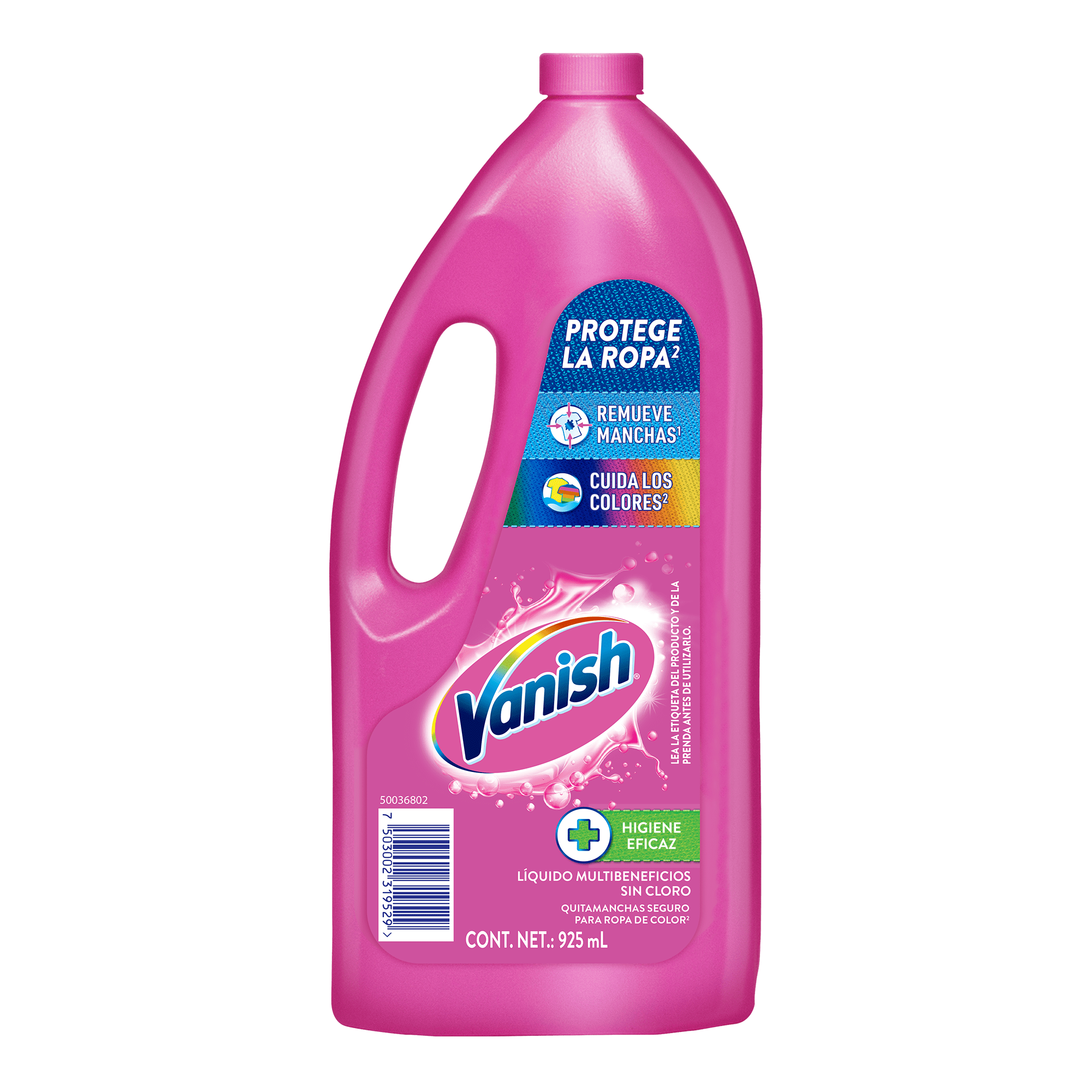 Envase rosa de Vanish Gel Multiuso en presentación de 925 ml con asa